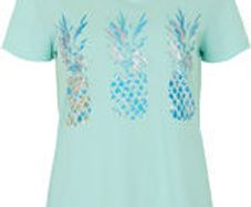 Bonmarche Pineapple placement print plus size T-shirt size UK24 EU52 Postage included