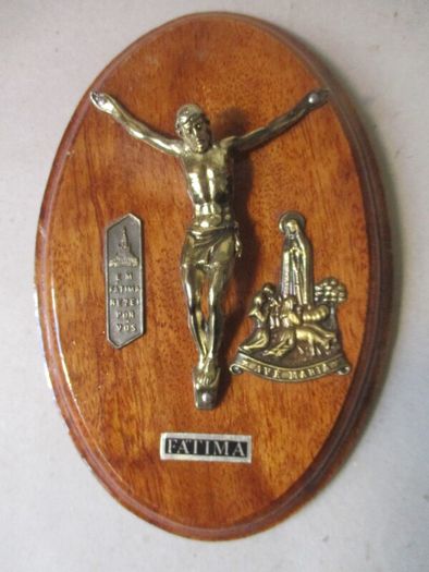 Vintage Fatima Religious Plaque