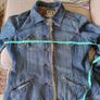Denim cotton jacket with faux fur lining warm winter size 16 button closure in very good condition with no issues see last two photos for exact measurements FREE STANDARD POSTAGE INCLUDED Image 9