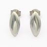 925 Vintage Sterling Silver Leaf Stud Earrings Image 2