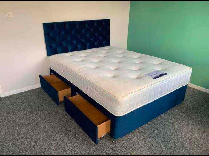 New Double, King And Superking Sizes Divan Beds Instock. Multiple Headboard Designs And Drawers Storage Available