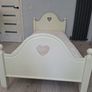 Solid wood white girls bed and mattress Image 2