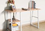 White Minimalistic Office Desk With Shelving