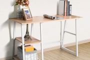 White Minimalistic Office Desk With Shelving