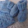 Hand Knit Baby Cardigan & Booties Set: 3-6 Months Image 3