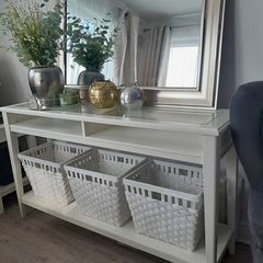 Ikea Liatorp Console table with glass insert on the top 133cm W x 36 cm D x 75cm H