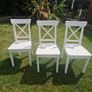 Ikea ingolf kitchen chairs x 3 white Image 3