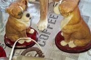 2 Beautiful Boxer Dogs Ornament on oval plinth bases in Good Condition, Postage Available,