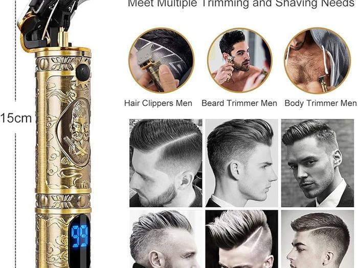 Hair Clippers Men,Cordless Beard Trimmer,Professional Clippers Grooming Kit,Precision T-Blade Mens Trimmer with LED