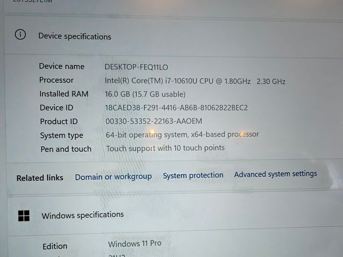Lenovo X13 | i7 (10th gen) | 16GB | 512GB | 13.3" Touchscreen | Win11