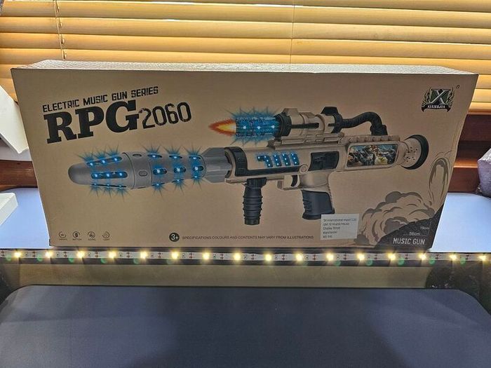 Children's Toy Electric Sound and Light Missile Gun With Color Screen , Free Straps , for kids.