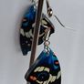 Blue Pansy Butterfly Wing Earrings Image 6