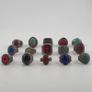 15 Ancient Style Antique Rings Mixed Brass Stone & Glass Collectible Lot Image 4