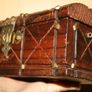 Antique Unusual Small Size Trunk -moneybox 8,2" x 3,4" H-4" Image 4