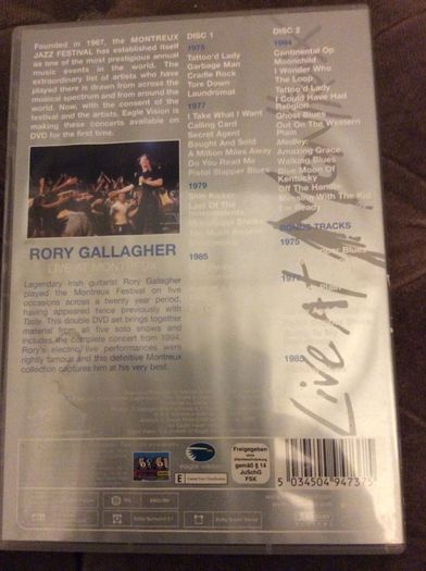Rory Gallagher Live At Montreux DVD. Collect In Dublin Or Receive Via Post.