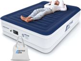 Luxury King Size Double Queen Air Bed - Elevated Inflatable Air Mattress, Electric Built-in Pump, Raised Pillow & Structured I-Beam Technology, Height 56cm