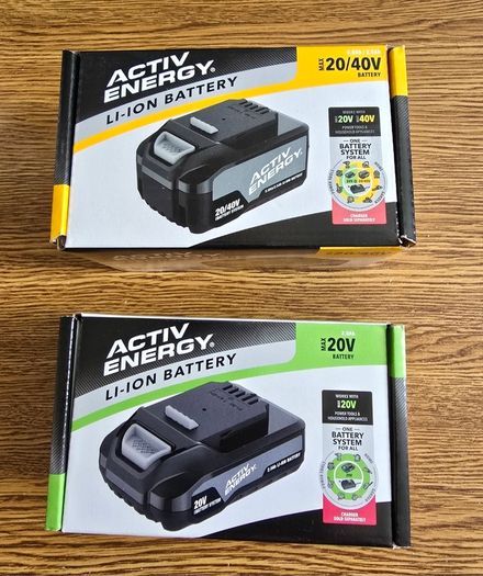 Ferrex Activ Energy 5AH 20V / 40V Lithium Ion Rechargeable Batteries. Ferrex Activ Energy 4A 20V / 40V Fast Charger. Ferrex Activ Energy 2AH 20V Lithium Ion Rechargeable Batteries.