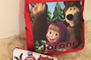 Masha and the bear Personalized set of pencil case and school bag Birthday Gift Boys Girls with your own name on it! / back to school stationery