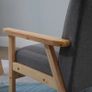 Chair in Scandinavian Design, Accent Chair, Solid Wood, Linen Look, 64 cm x 70 cm x 72 cm, Gray + Natural Image 4