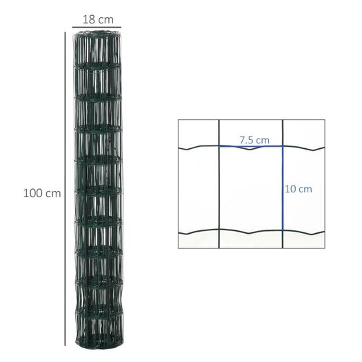 1M x 10M Chicken Wire Mesh Roll Rabbit Poultry Animal Fence PVC Coated Steel Metal Garden Netting Fencing
