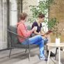 2-Seater Resin Wicker Garden Sofa with Cushions, Outdoor Sofa with Armrests, Steel Frame Image 3