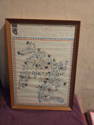 1960's German Weingut Ferd Pieroth winery Map