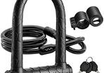 Bike Lock,20mm Heavy Duty Combination Bicycle u Lock Shackle 4ft Length Security Cable with Sturdy Mounting Bracket and Key Anti Theft Secure Locks