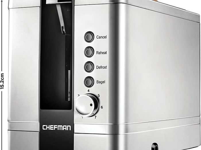 Stainless Steel 2-Slice Pop Toaster w/ 7 Shade Settings, Extra-Wide Slots for Toasting Bagels, Defrost/Reheat/Cancel Functions, Removable Crumb Tray, Silver, 925 W (FREE POSTAGE)
