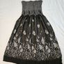 Black Strapless Dress with White Floral Embroidery Image 2