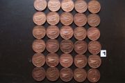 30 Irish 1 penny coins (1988-2000) Nice Condition!