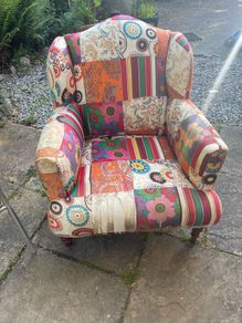 Indian Sari covered armchair