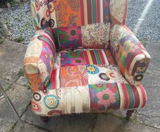 Indian Sari covered armchair