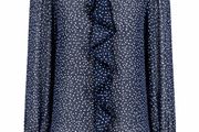 Zara Navy Polka Dot Blouse