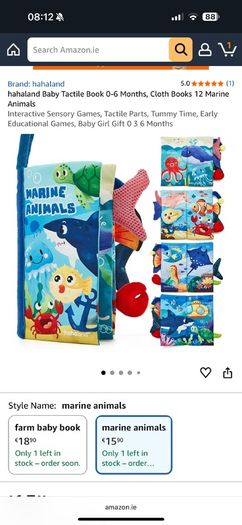 Baby book haha land marine life sensory book