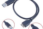 40cm Super USB 3.0 Micro Lead USB3 Std Type A to Micro B Cable Male Black SS