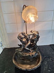 Heavy metal table lamp