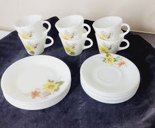 Vintage JAJ Pyrex Autumn Glory 18 Piece Tea Set Unused in Original Box