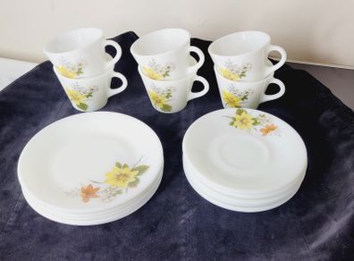 Vintage JAJ Pyrex Autumn Glory 18 Piece Tea Set Unused in Original Box