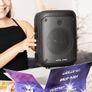 NEW SALE | Karaoke Machine with 2 Wireless Microphones, Portable Bluetooth Speaker with phone holder, 60w Speaker, Light Effects, Records Singing Image 4