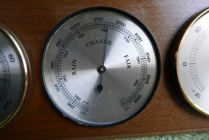 Vintage Wall Hanging Thermometer & Barometer & Hygrometer (one glass is missing)