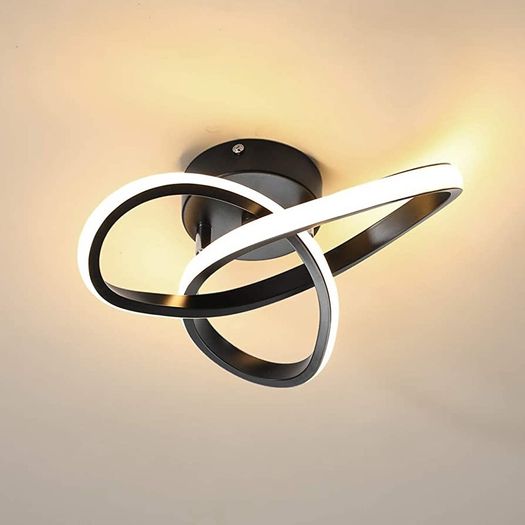 Modern LED Ceiling Light,Round Geometry Ceiling Lamp,Chic Chandelier 3000K for Hallway,Living Room,Bedroom 18W Dia 24CM (FREE POSTAGE)
