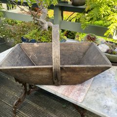 Antique Wooden Trug Harvest Basket