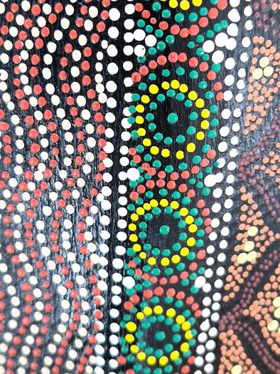 Handmade Wooden Aboriginal Dot Art Mask