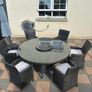 6 Seater Round Rattan Furniture Table & Chairs Image 2