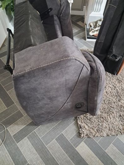 3 grey  seater reclining Sofa plus 2 armchairs recliner