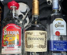 Jose Cuervo Tequila sierra Hennessy empty bottles