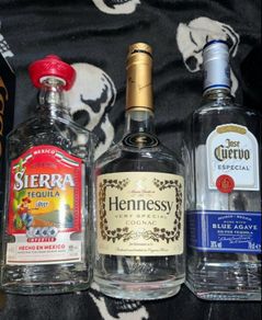 Jose Cuervo Tequila sierra Hennessy empty bottles