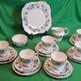 Vintage Arklow Bone China Blue Roses Tea Set | Fine Irish Porcelain with Gold Trim Image 3