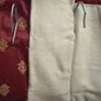 Stunning set of bespoke floor length maroon brocade curtains with gold "butti" motif Image 7