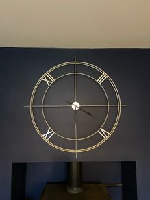 silver wall clock